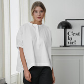 ♕ Елегантна блузка з коротким рукавом від Tchibo (Німеччина) розмір наш 46-48(42 євро)