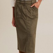 Спідниця в кольорі хакі з штучної замши р.14