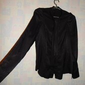 Рубашка блуза чорна з краваткою та рукавами фонариками ts.sity