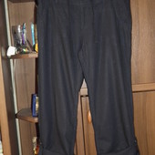 Идеальные летние синие брюки Atmosphere,регулир.в бриджи,р.12,52%лен,48% котон,пот-46,поб-54,сток