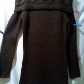 Фірмен.тепла вязана кофта - туніка грубої вязки шоколад. кольору роз. М