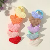 Дитячі резинки для волосся 10шт різнокольорові сердечка