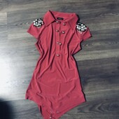 Боди розовое с золотыми погонами