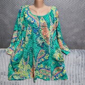 Шикарная нарядная блузка с карманами на пышные формы, р.54/56(евро)