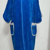 Велюровий халат на замку 54р. 3XL