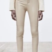 Бежеві шкіряні легінси, XS