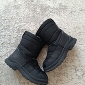 Зимові чобітки, дутики для хлопчика 36 колір, устілка 23 см, чорний