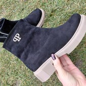 Замшеві черевики чоботи сапоги полусапоги полуботинки замша на байці 38р 24,5см