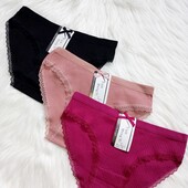 Набір трусиків в рубчик, 3 шт, розмір хс-с