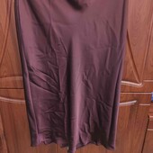 Юбка атласная  в бельевом стиле. сатин. Размер 14.Евро 42.Цвет марсала с отливом