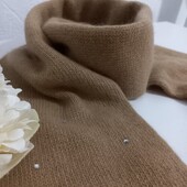 Теплый шарф шерсть-ангора со стразами