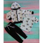 Костюм- трійка дитячий двонитка 80-115 кольори