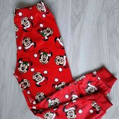 Disney брендовые теплые велюровые штанишки принт Микки на рост 116/ 122 см