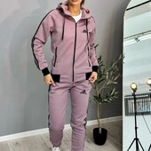 Утеплений костюм Adidas (Турція) унісекс з капюшоном бузковий