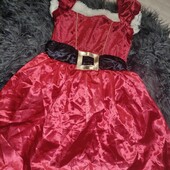 Сукня в різдвяному стилі велюр трикотаж та сатін з хутром