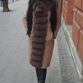 пальто кашемірове зимове не кошлатится з натуральним хутром песця М