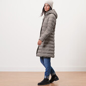 Стьобане пальто з капюшоном, сіро-коричневий від Tchibo розмір 44 евро