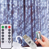 Штора з пультом в комплекті 3*2 холодний працює від usb