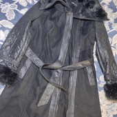 Morgan 38р eur пальто косуха на молнії з хутром