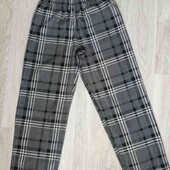 F&F брендовые флисовые пижамные штаны  цвет серый клетка размер М