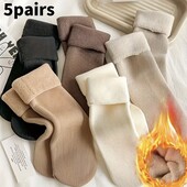 5 пар в лоті .Носочки жіночі на флісі рубчик