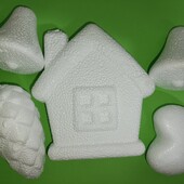 Набір пінопластових фігур для дитячої творчості, створення новорічних іграшок 5шт