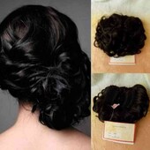 Шиньйон накладка коротка на гребінцях чорна кава.