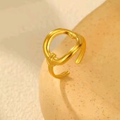 Відкрита регулююча каблучка, кільце, овал, медзолото