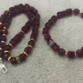 Готовим подарочки!Красивый набор!Вишневый халцедон и рубин