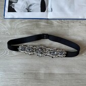 Чёрный пояс на талию в камнях