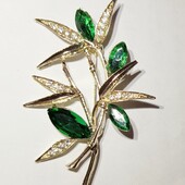 ❣️Цікава брошка, зелені камінці❣️