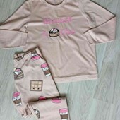 Primark брендовый теплый флисовый пижамный комплект размер евро 40/42