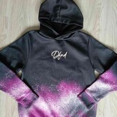 стильный теплый худи с капюшоном цвет графит /амбре размер XS S можно подростку