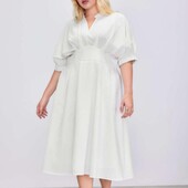 Плюс сайз сукня молочна з суміші бавовни