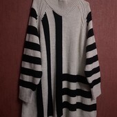 Очень теплый женский мягусенький длинный свитер большого размера