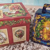 Новорічні коробки дві в лоті 