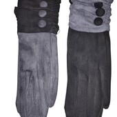 Стильные утепленные мягкие перчатки под замш