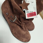 коричневі чоботи via marteз натуральної замші р.38 евро