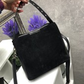 Чорна замшева сумка