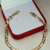 Великолепный браслет 17,5 см, плетение картье.Позолота 585 пробы 18К.