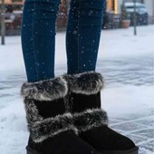 уггі для дівчинки, на змійці, натуральна замша, хутро