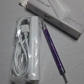 Портативна ручна міні-лампа + дотс в подарунок для нігтів. Модель зі штекером