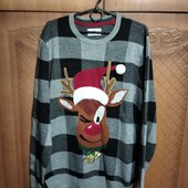 Чоловіча кофта в новорічний принт, без нюансів.