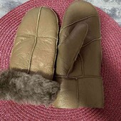 Теплые кожаные перчатки на натуральном меху Esmara 7,5