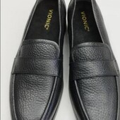 Шкіряні чорні лофери з ортопедичною устілкою р.39