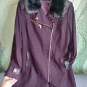 Via spiga uk18 пальто косуха , 60% вовна