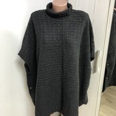Тепле пончо вʼязане 95% акрил) 5%шерсть
