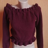 Шикарный вязаный свитер укороченный в отличном состоянии