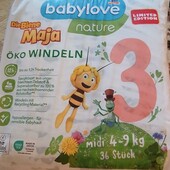 Підгузки Babylove Nature "Бджола Майя"3 - 36 штук!