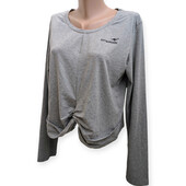 Сірий кручений кроп-т топ з вузликом від kangaroos (німеччина) з довгим рукавом розмір М